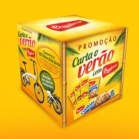 Bauducco, material ponto de venda, cubo