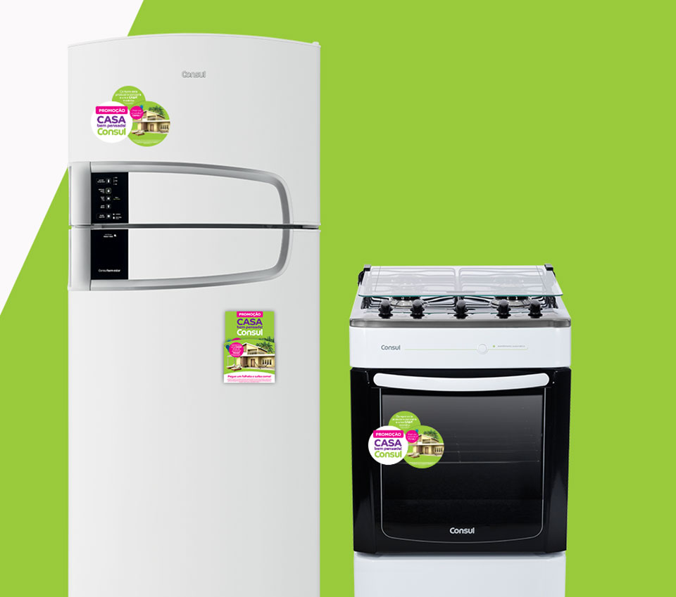 Promoção Consul, materiais de ponto de venda, adesivos