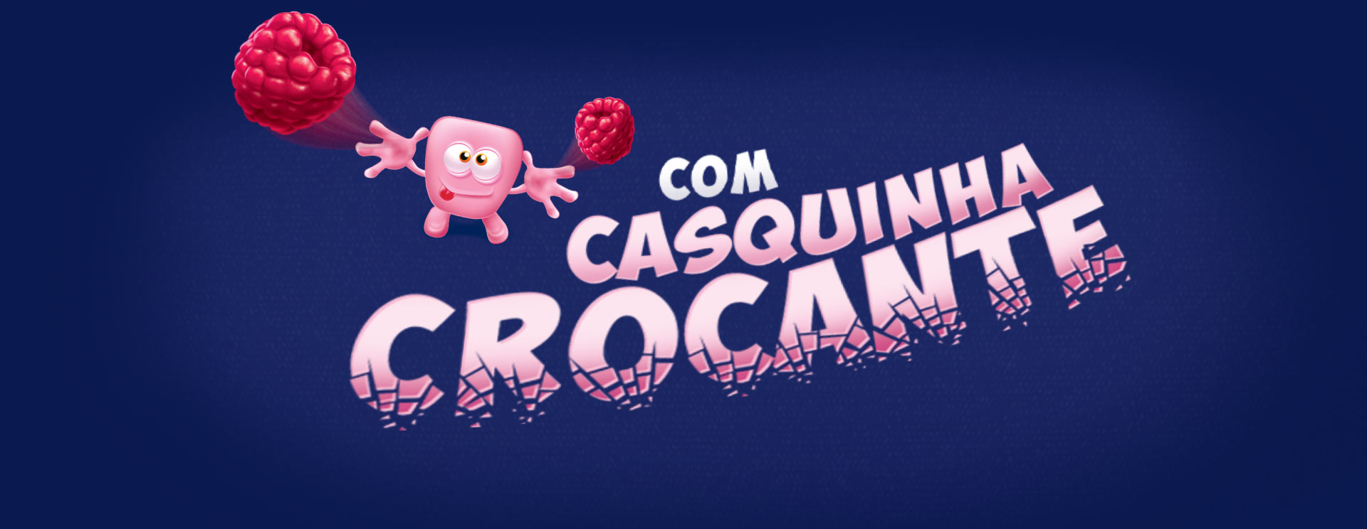 Balas 7Belo, bala com casquinha crocante, mastigável, sabor framboesa