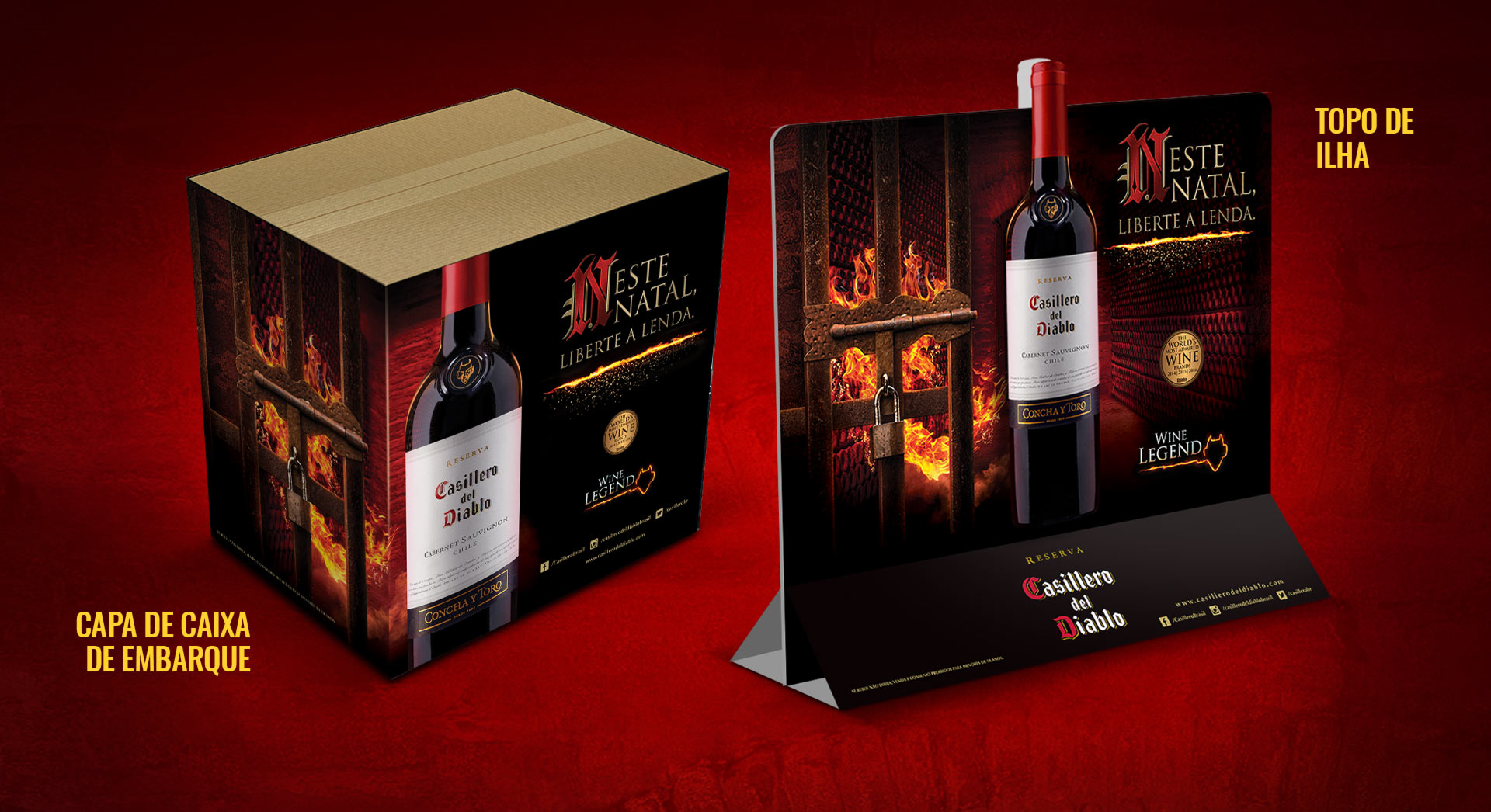 Casillero del Diablo, Vinícola Concha y Toro, capa de caixa de embarque, topo de ilha