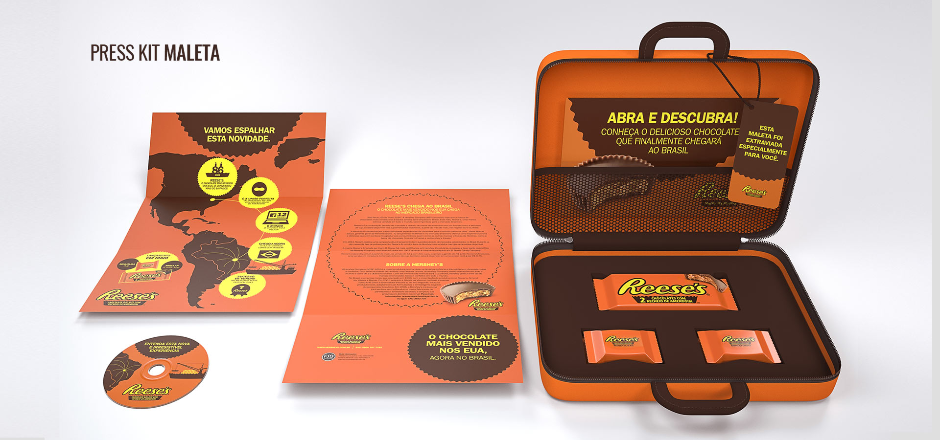 Chocolate Hershey's Reese's press kit maleta