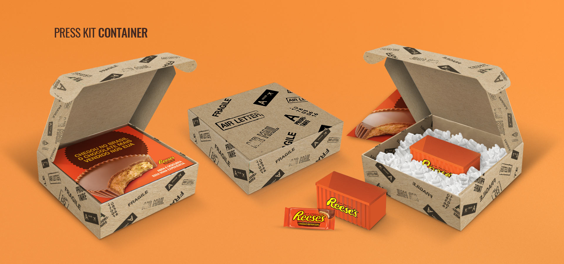 Chocolate Hershey's Reese's press kit container