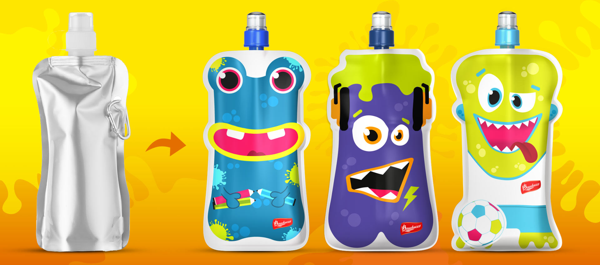 Bauducco, squeeze diferenciado, personagens exclusivos